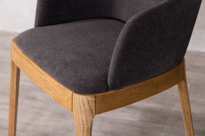 calais carver chair dark grey close up